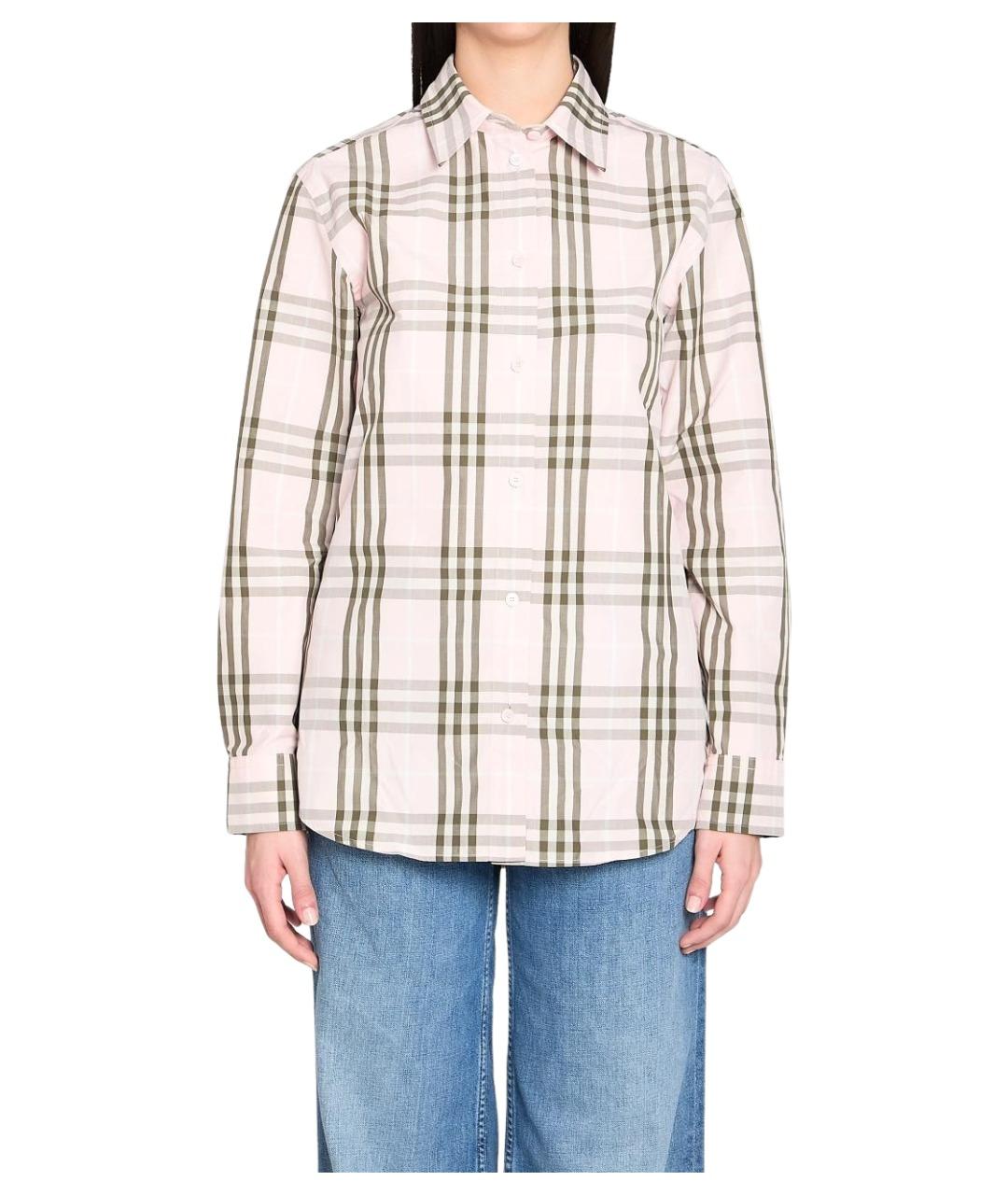 BURBERRY Розовая хлопковая рубашка, фото 1