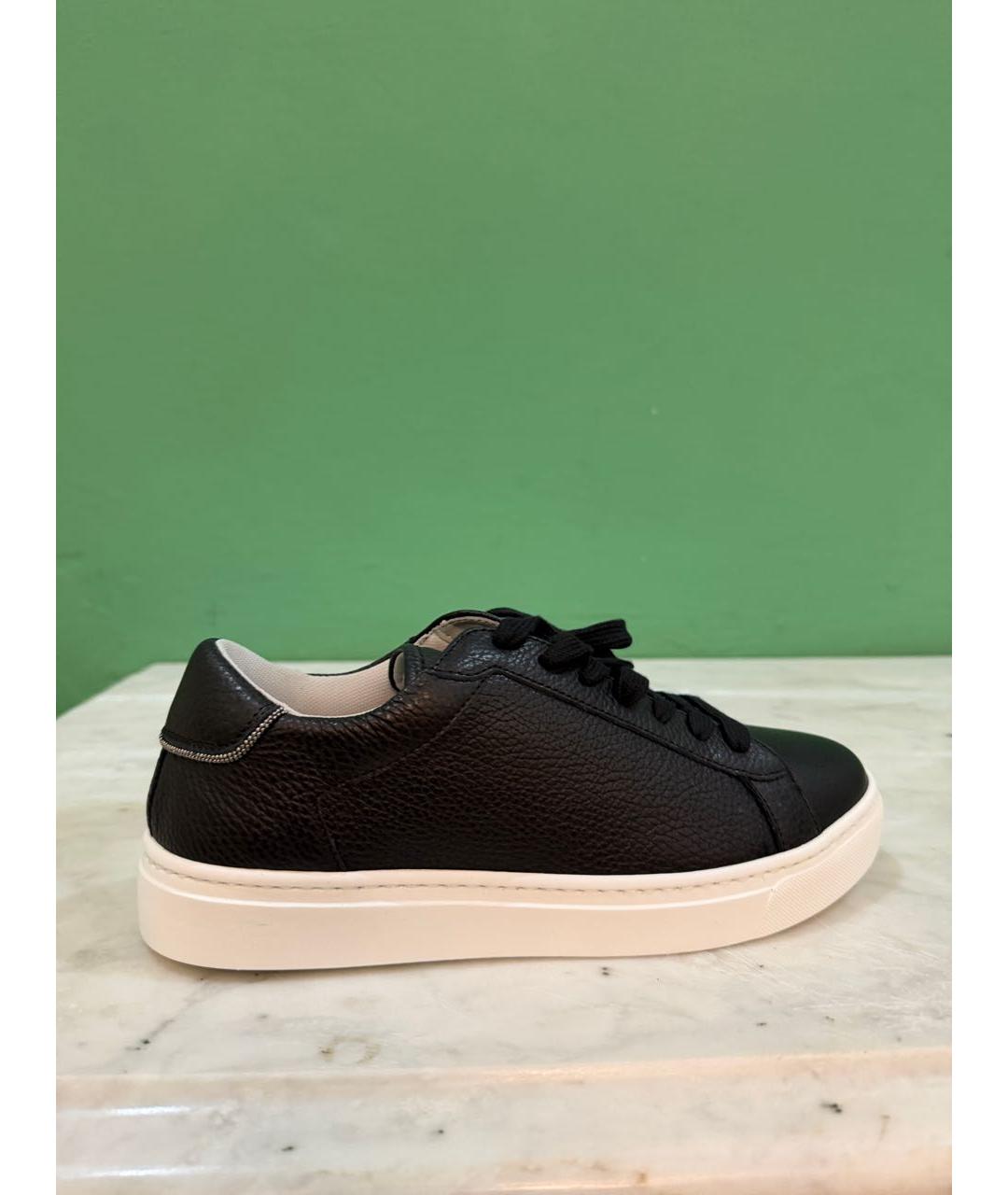 FABIANA FILIPPI Черные кожаные кеды, фото 2