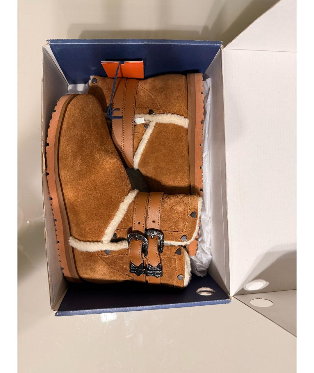 TRUSSARDI JEANS Коричневые замшевые полусапоги, фото 6