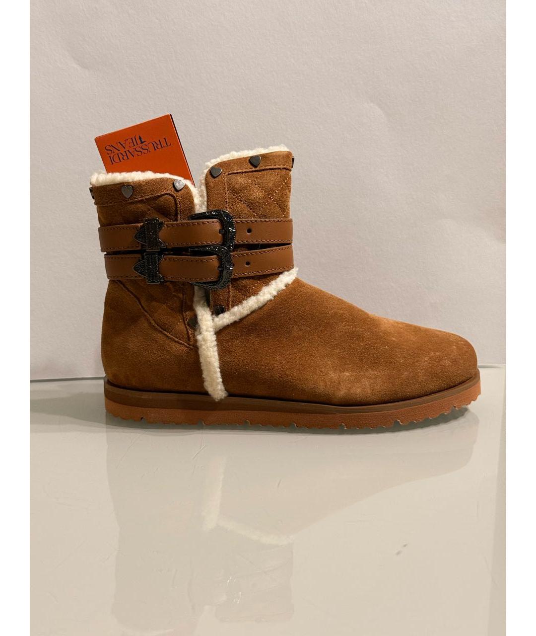 TRUSSARDI JEANS Коричневые замшевые полусапоги, фото 7