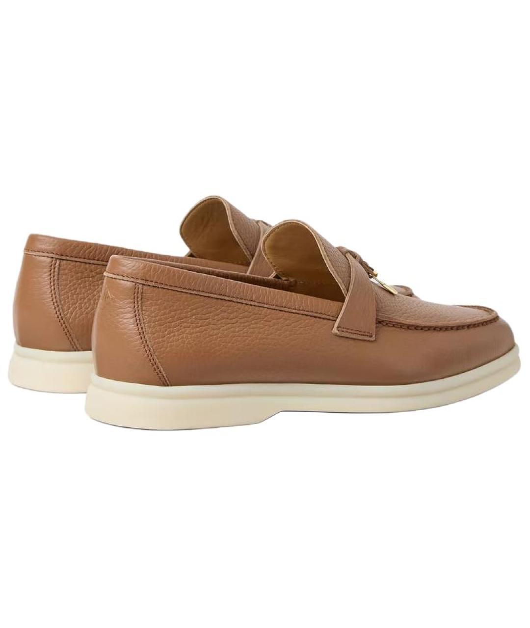 LORO PIANA Коричневые кожаные лоферы, фото 4