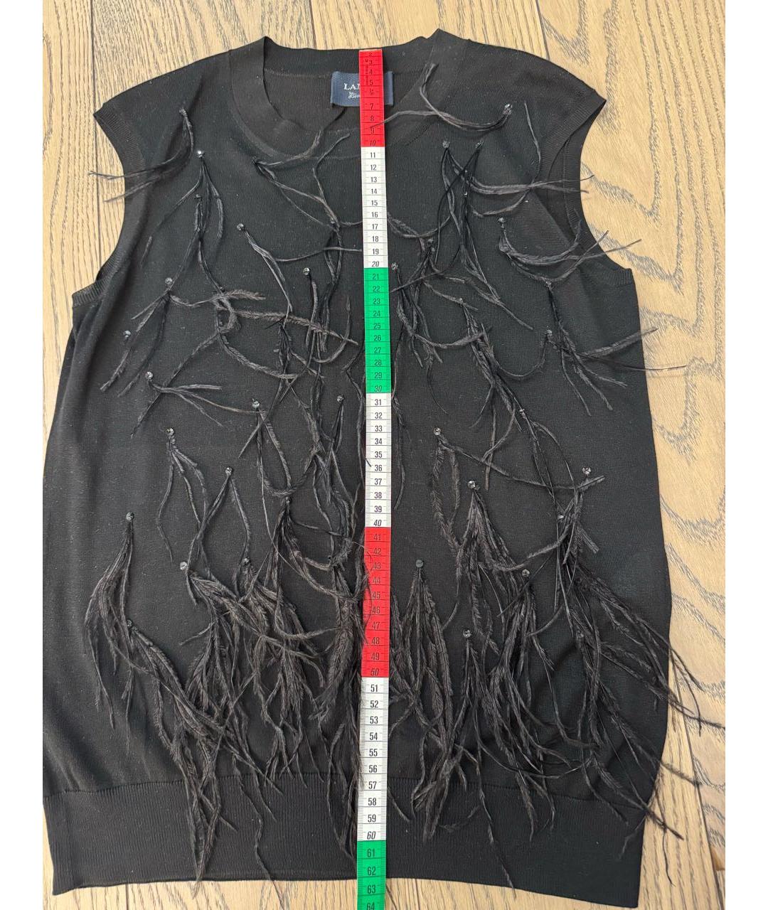 LANVIN Черный шелковый джемпер / свитер, фото 6