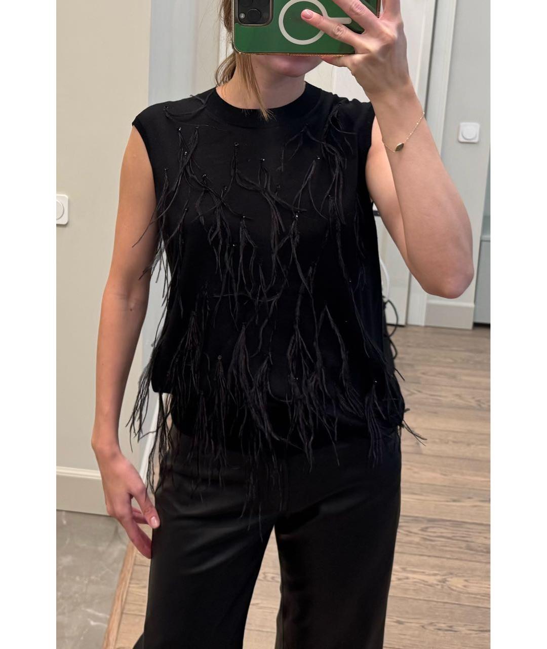 LANVIN Черный шелковый джемпер / свитер, фото 4