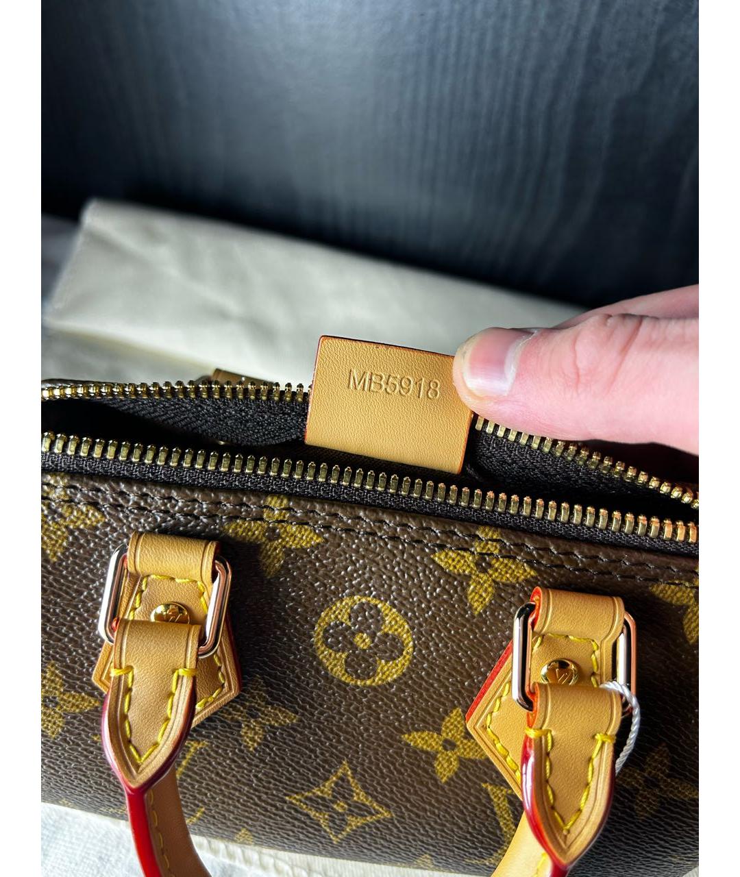 LOUIS VUITTON Коричневая сумка с короткими ручками, фото 5