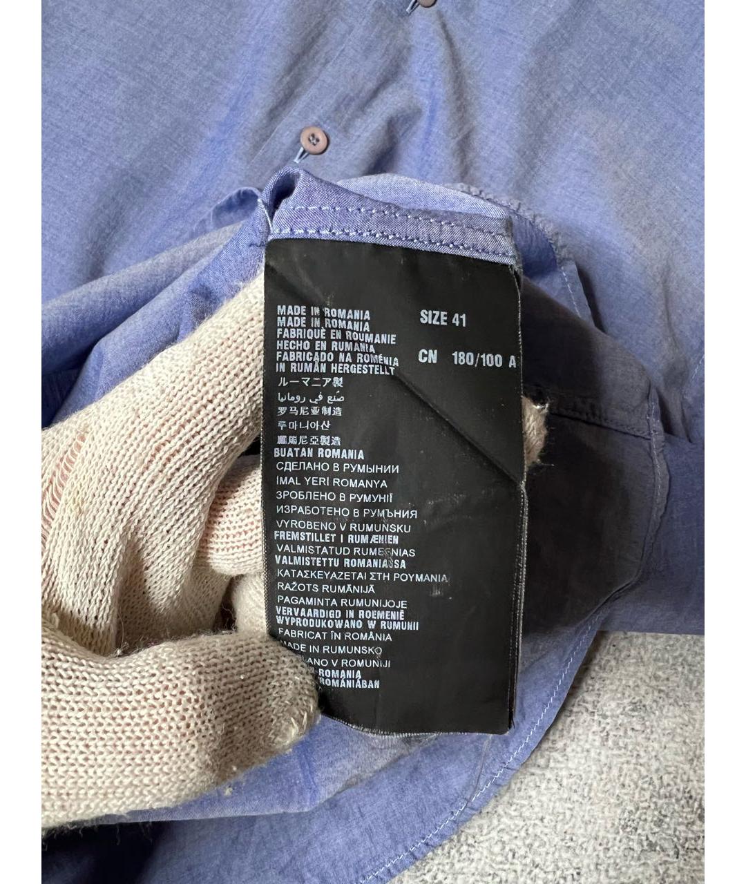 PRADA Синяя хлопковая кэжуал рубашка, фото 6