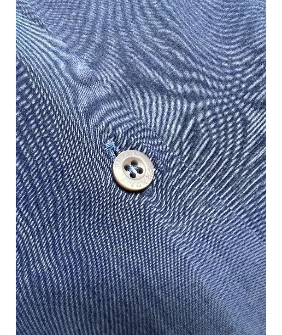 PRADA Синяя хлопковая кэжуал рубашка, фото 4