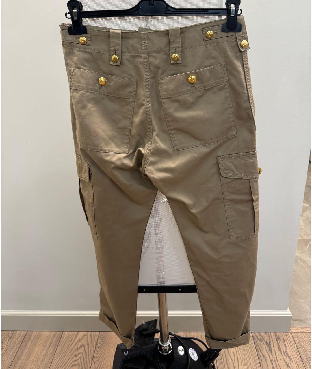 CELINE Бежевые хлопковые брюки узкие, фото 2