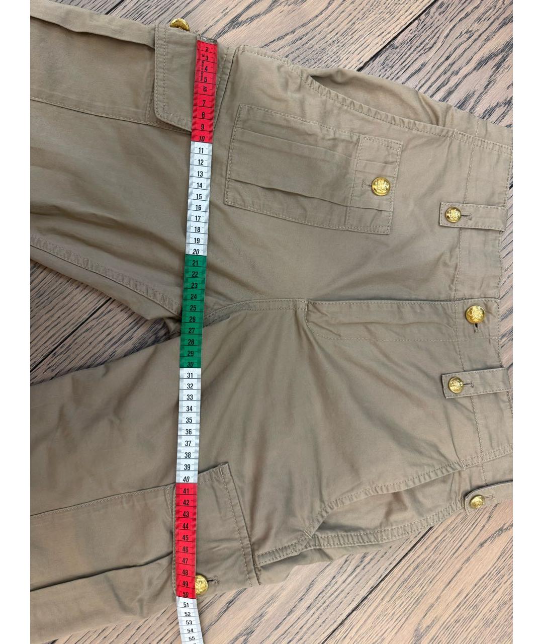 CELINE Бежевые хлопковые брюки узкие, фото 7