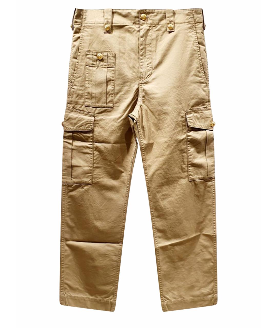 CELINE Бежевые хлопковые брюки узкие, фото 1