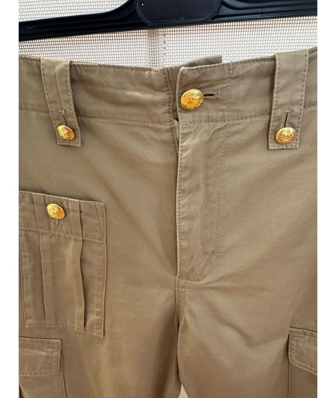 CELINE Бежевые хлопковые брюки узкие, фото 3