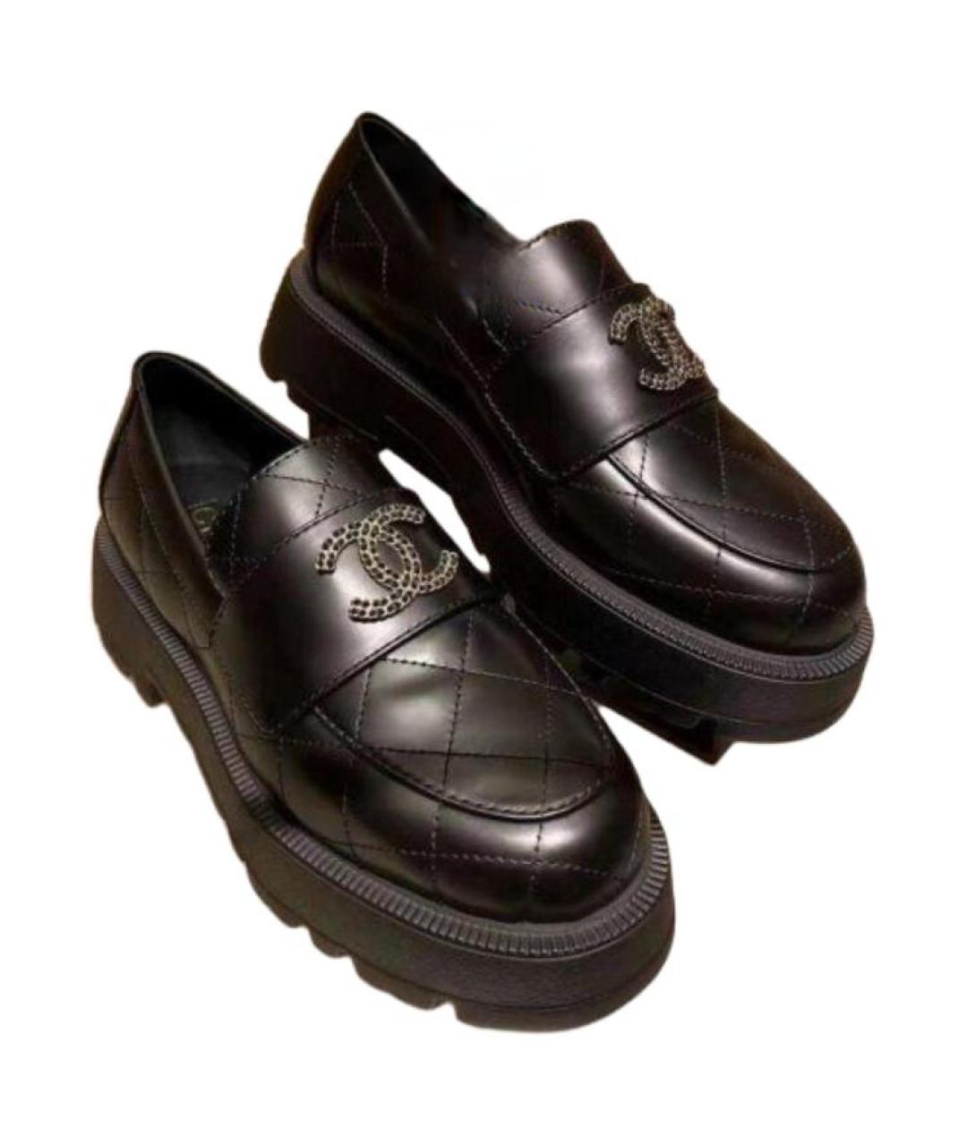 CHANEL Черные кожаные лоферы, фото 5