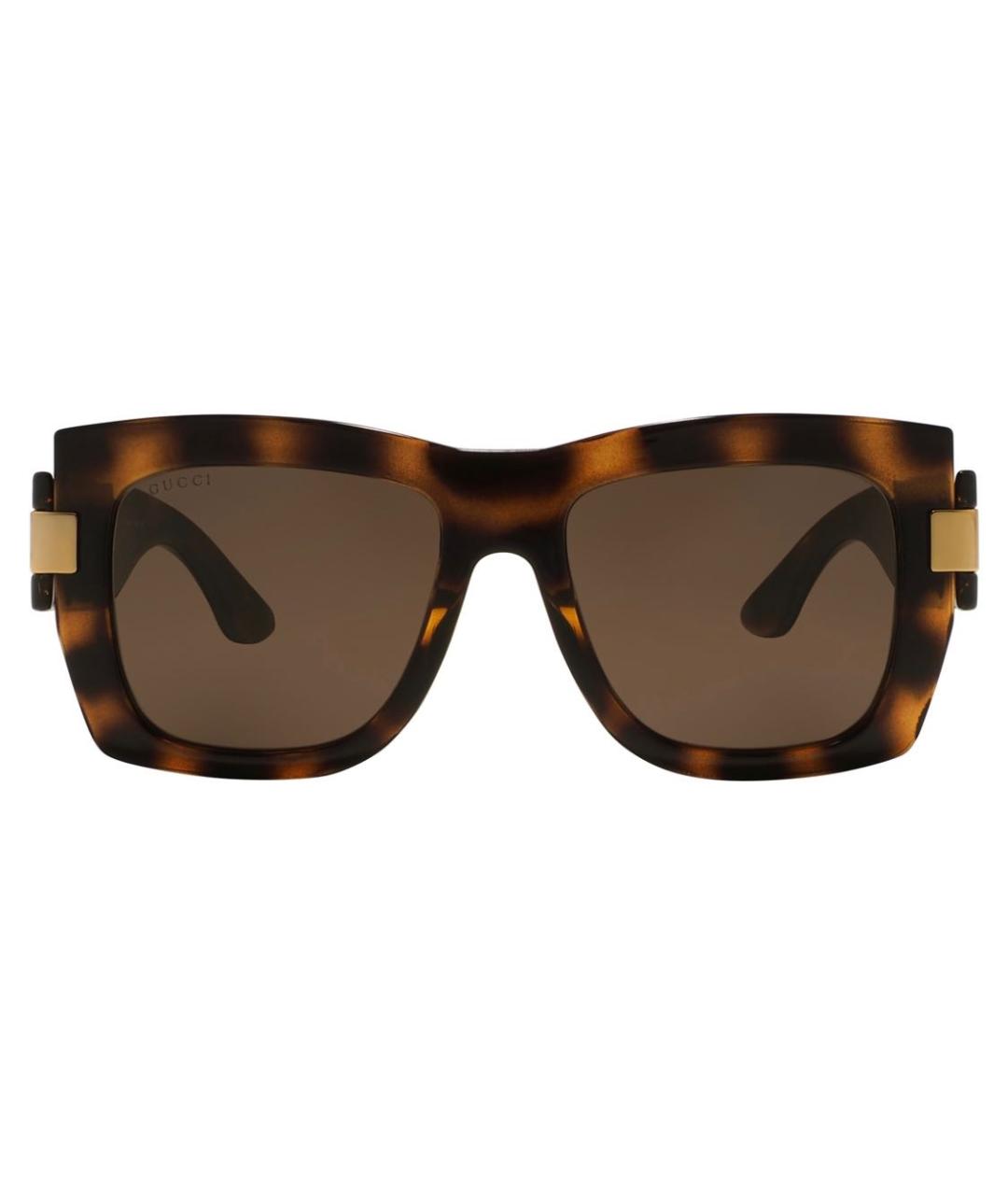 GUCCI Коричневые пластиковые солнцезащитные очки, фото 1