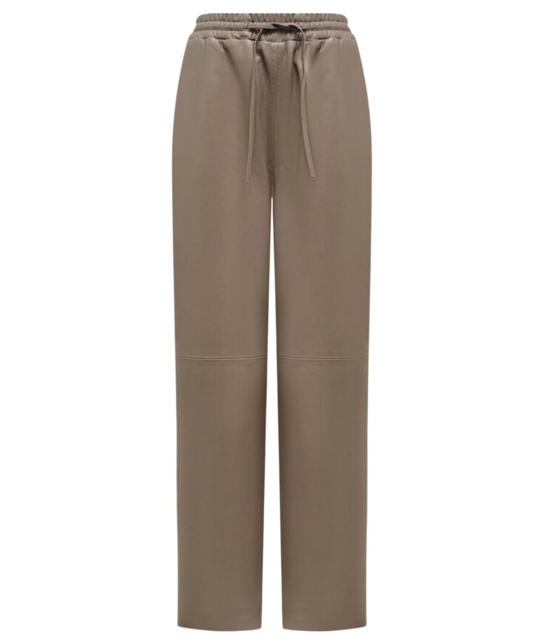 12 STOREEZ Коричневые кожаные прямые брюки, фото 1