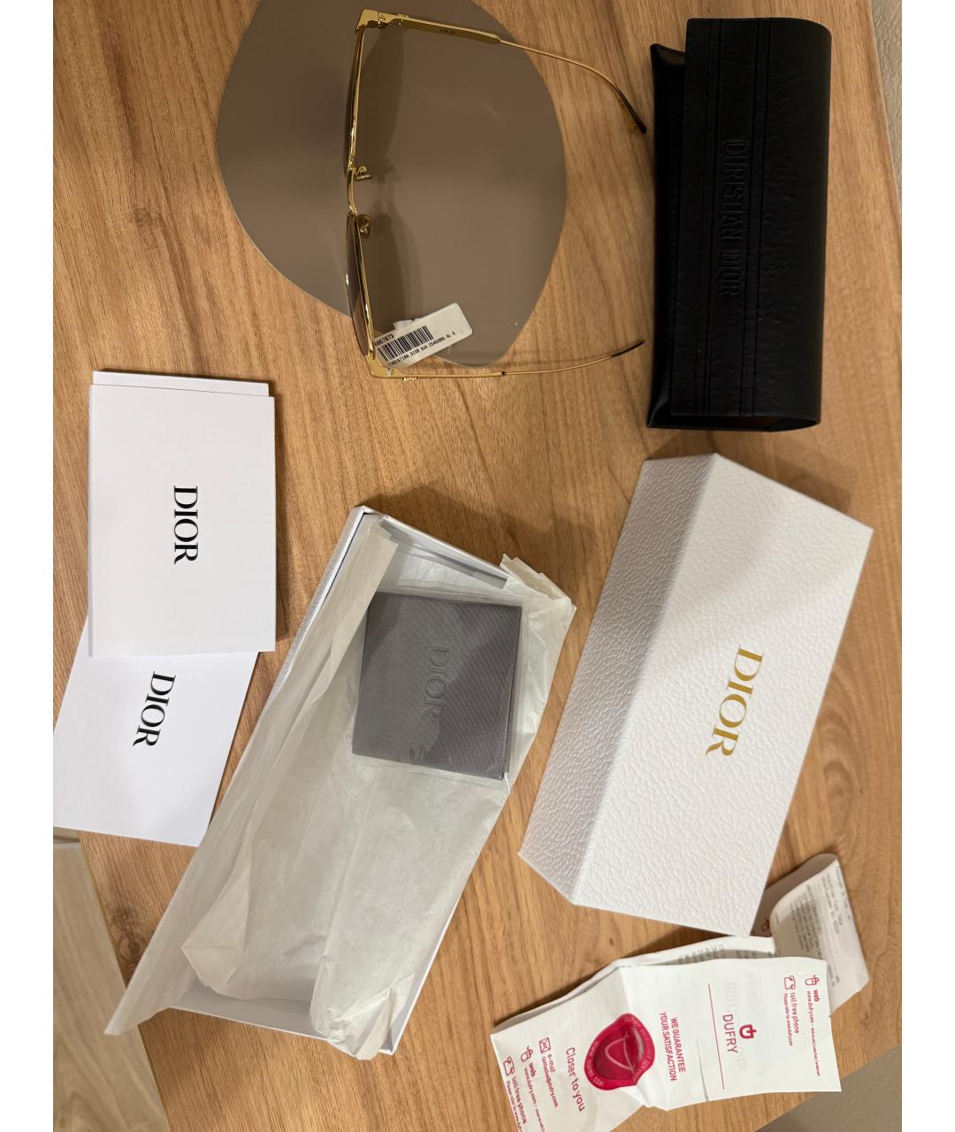 CHRISTIAN DIOR Золотые металлические солнцезащитные очки, фото 9