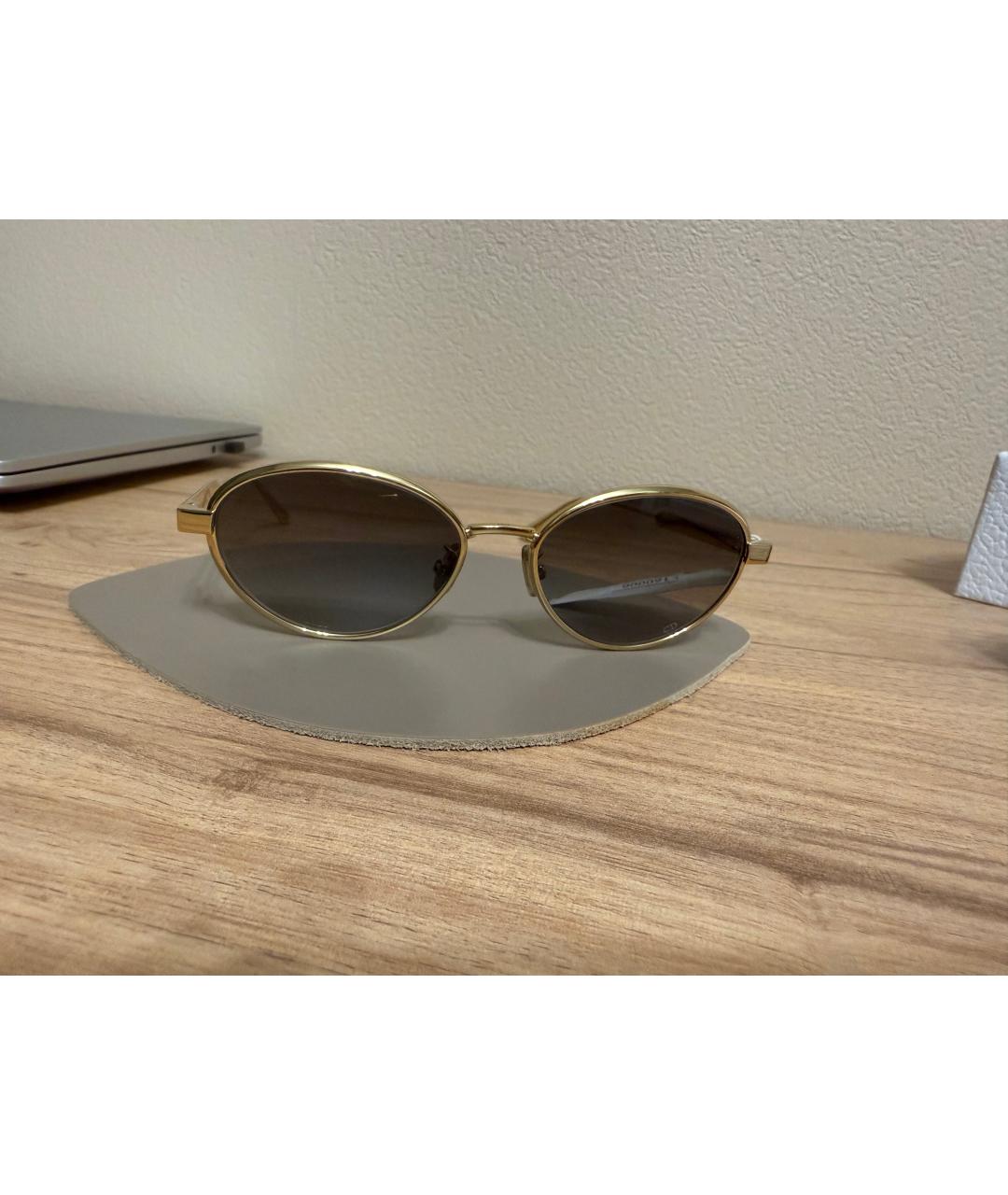 CHRISTIAN DIOR Золотые металлические солнцезащитные очки, фото 3