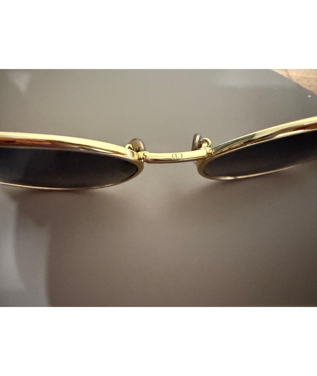 CHRISTIAN DIOR Золотые металлические солнцезащитные очки, фото 6