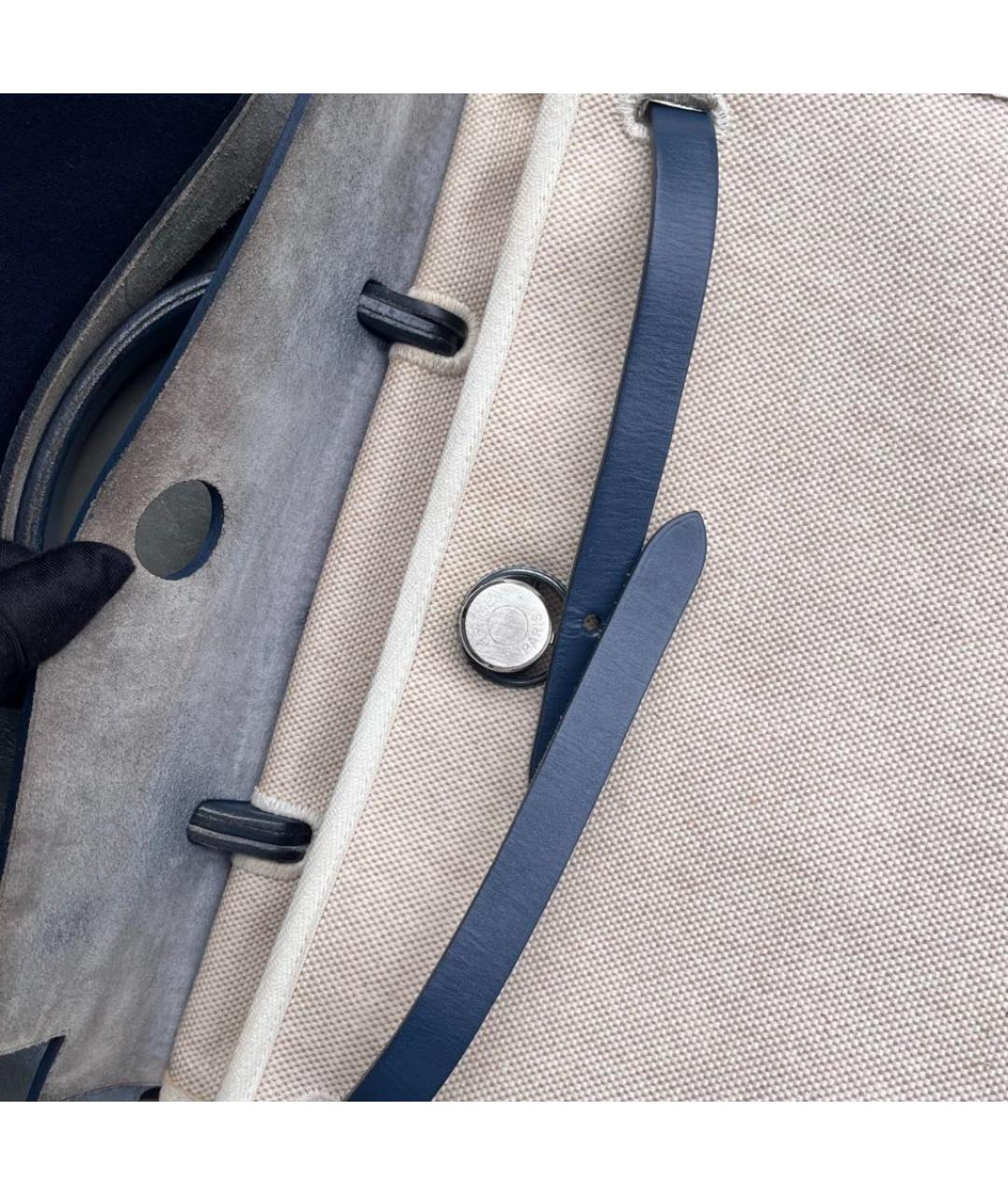 HERMES Синяя тканевая сумка через плечо, фото 3