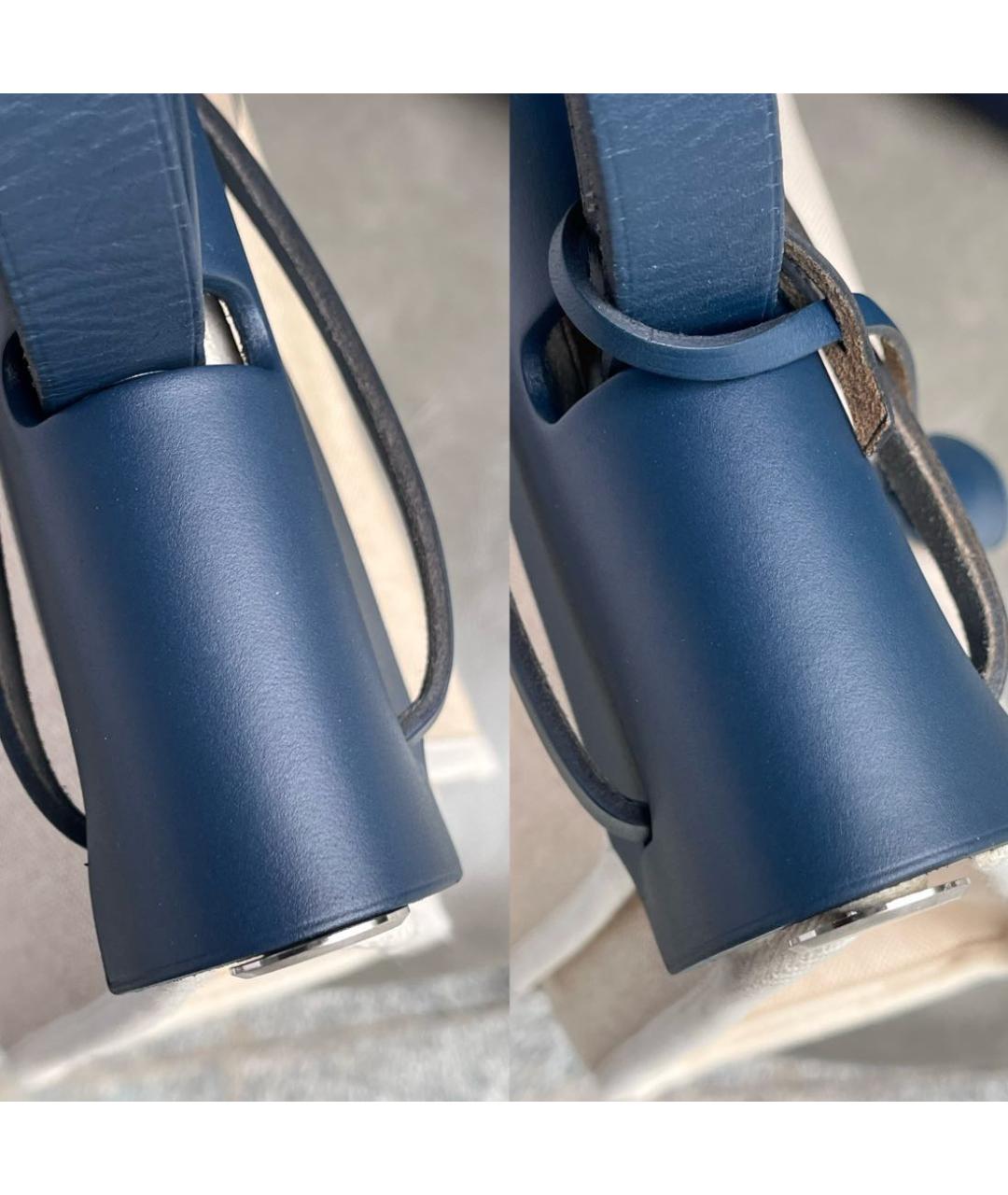 HERMES Синяя тканевая сумка через плечо, фото 4