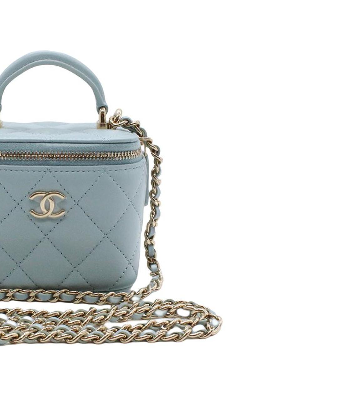 CHANEL Синяя кожаная сумка через плечо, фото 3