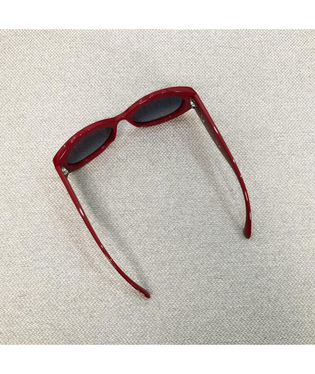 CHANEL Красные пластиковые солнцезащитные очки, фото 4
