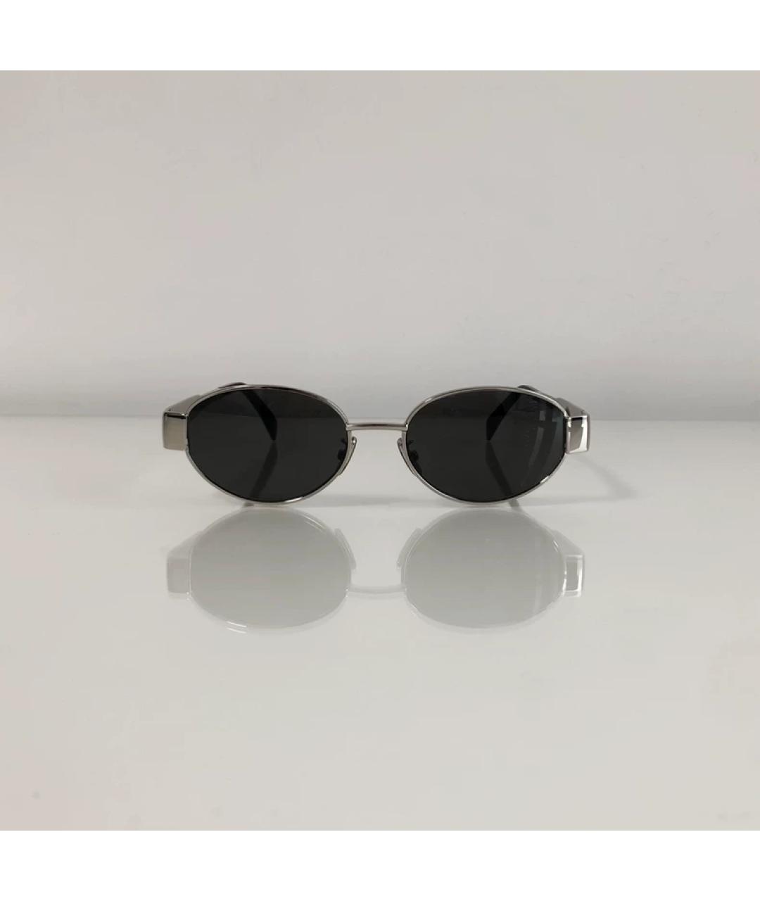 CELINE Серебряные металлические солнцезащитные очки, фото 6