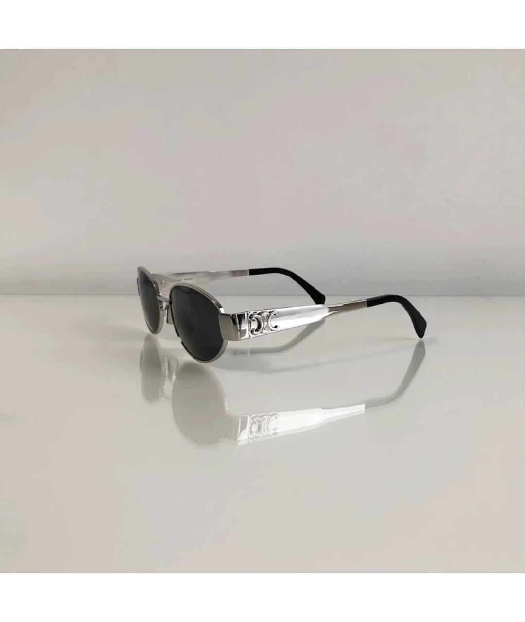 CELINE Серебряные металлические солнцезащитные очки, фото 2