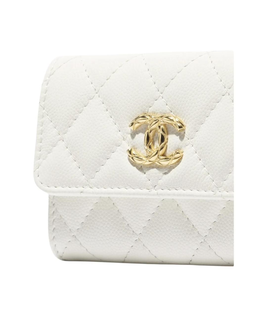 CHANEL Белый кожаный кардхолдер, фото 4