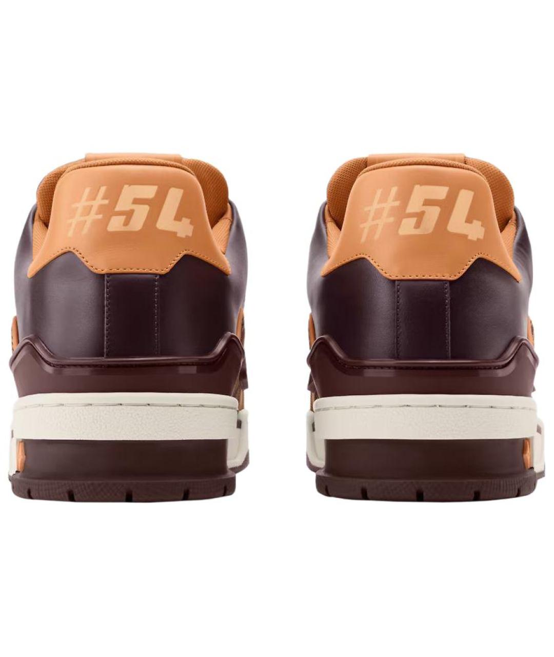 LOUIS VUITTON Коричневые кожаные низкие кроссовки / кеды, фото 5