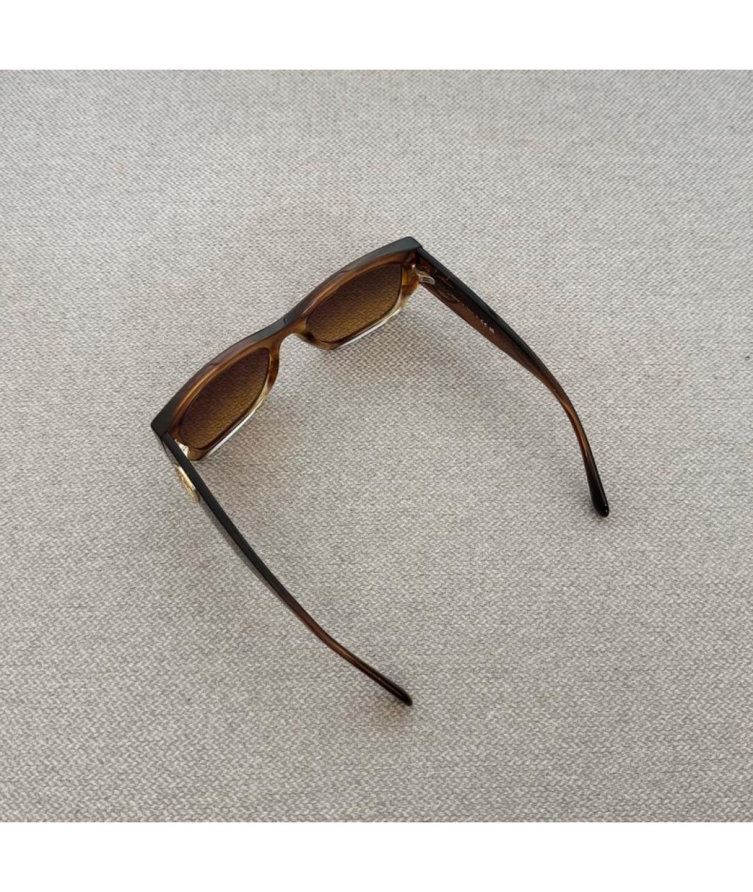 CHANEL Коричневые пластиковые солнцезащитные очки, фото 4