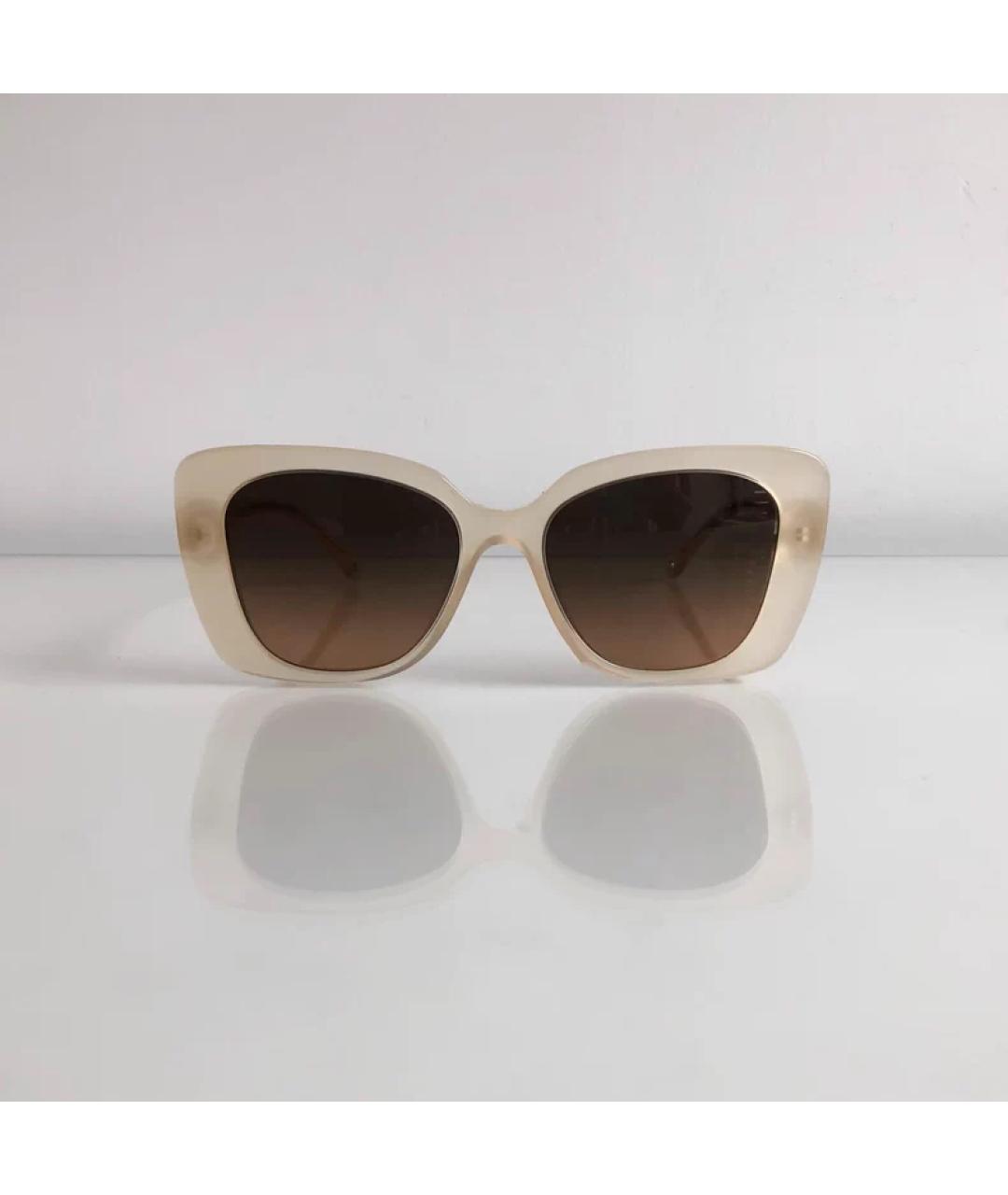 CHANEL Бежевые пластиковые солнцезащитные очки, фото 6