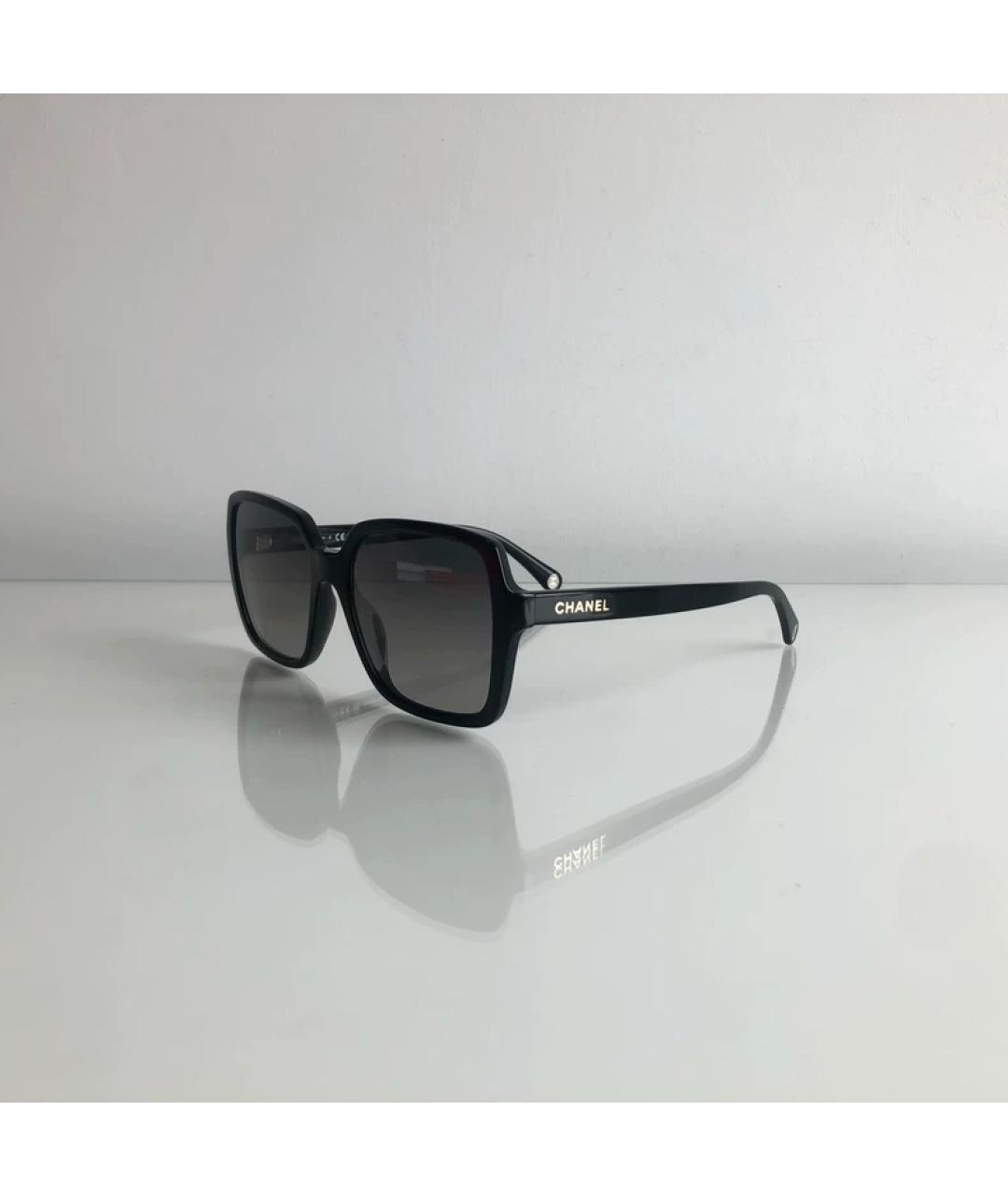 CHANEL Черные пластиковые солнцезащитные очки, фото 2