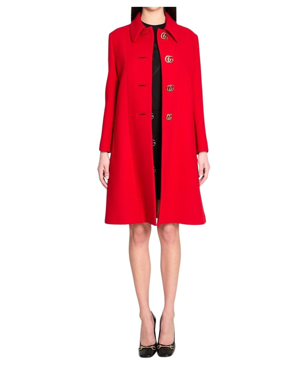 GUCCI Красное шерстяное пальто, фото 1