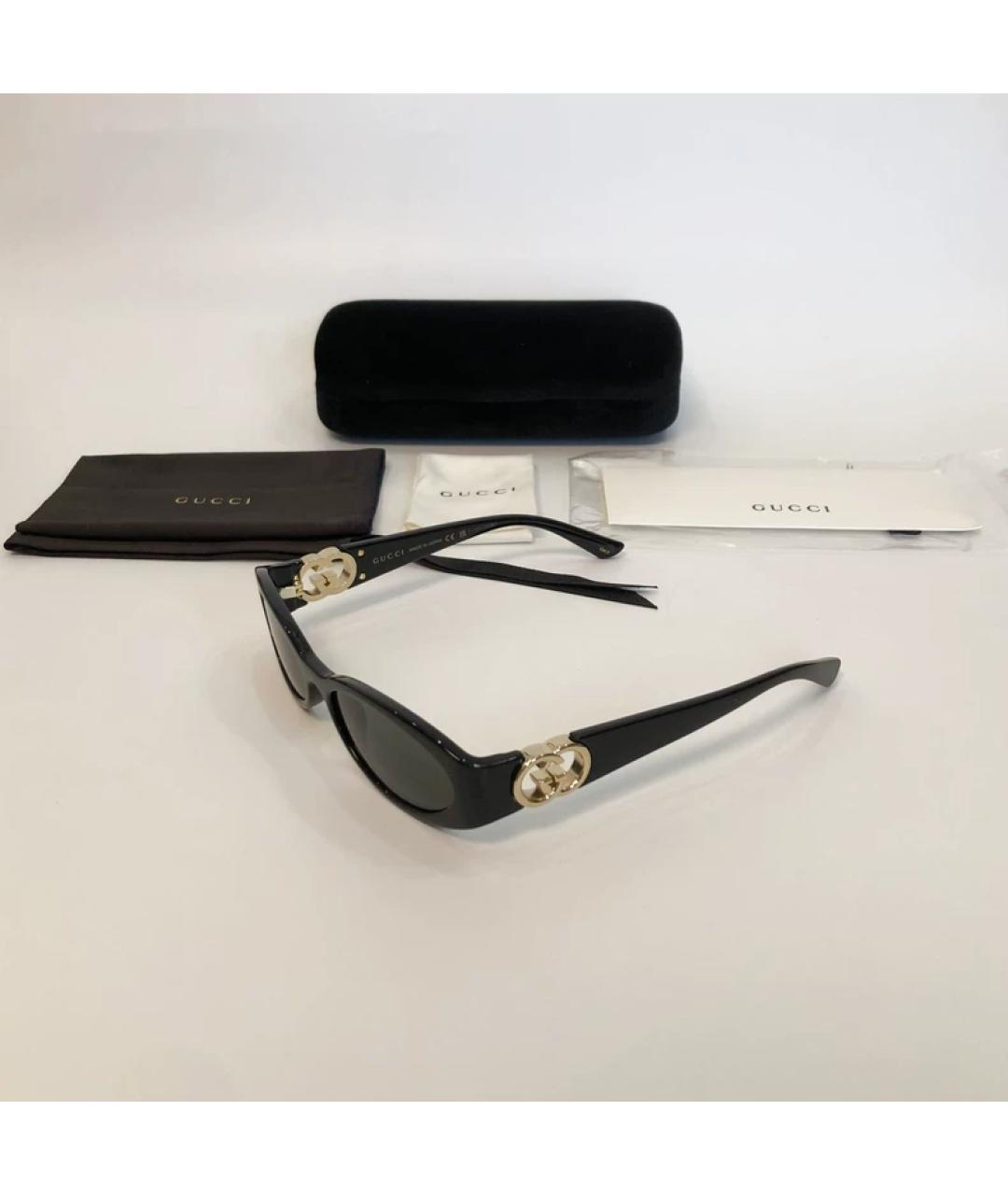 GUCCI Черные пластиковые солнцезащитные очки, фото 7
