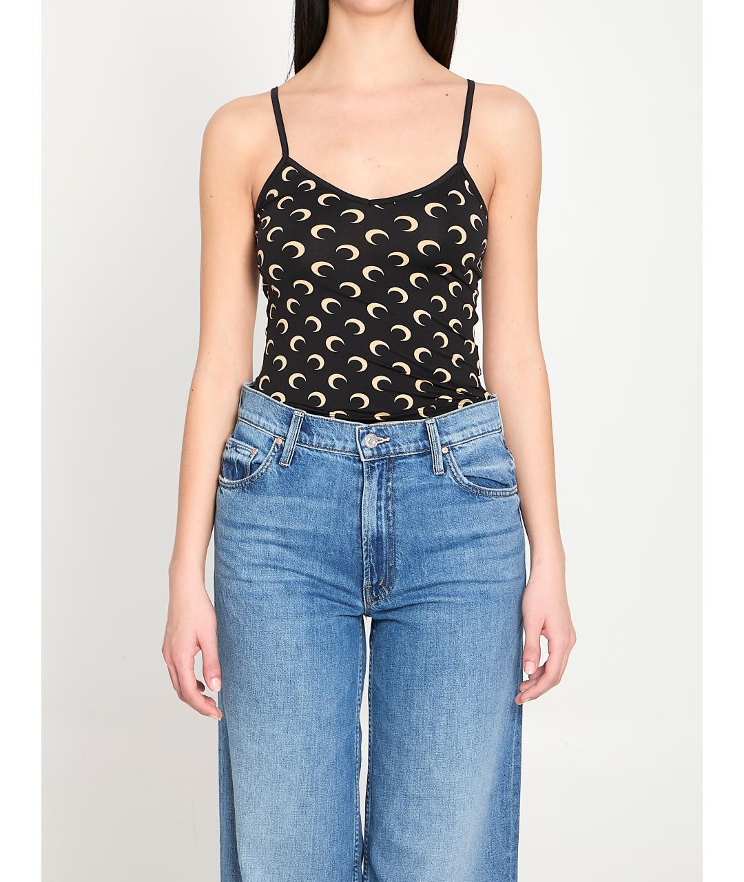 MARINE SERRE Черная полиэстеровая майка, фото 5