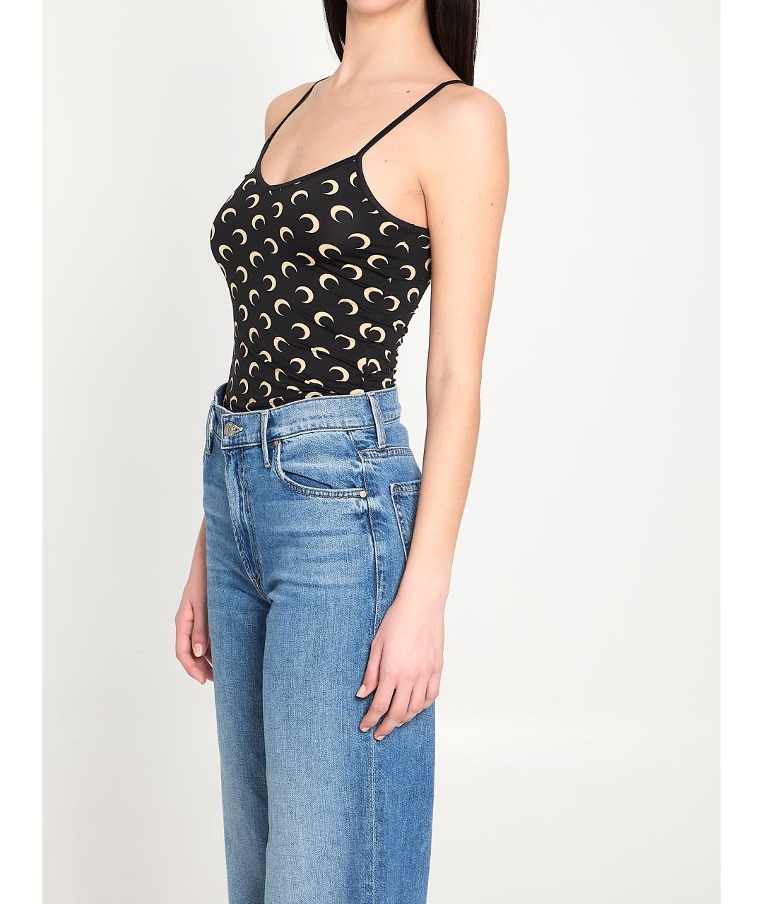 MARINE SERRE Черная полиэстеровая майка, фото 2