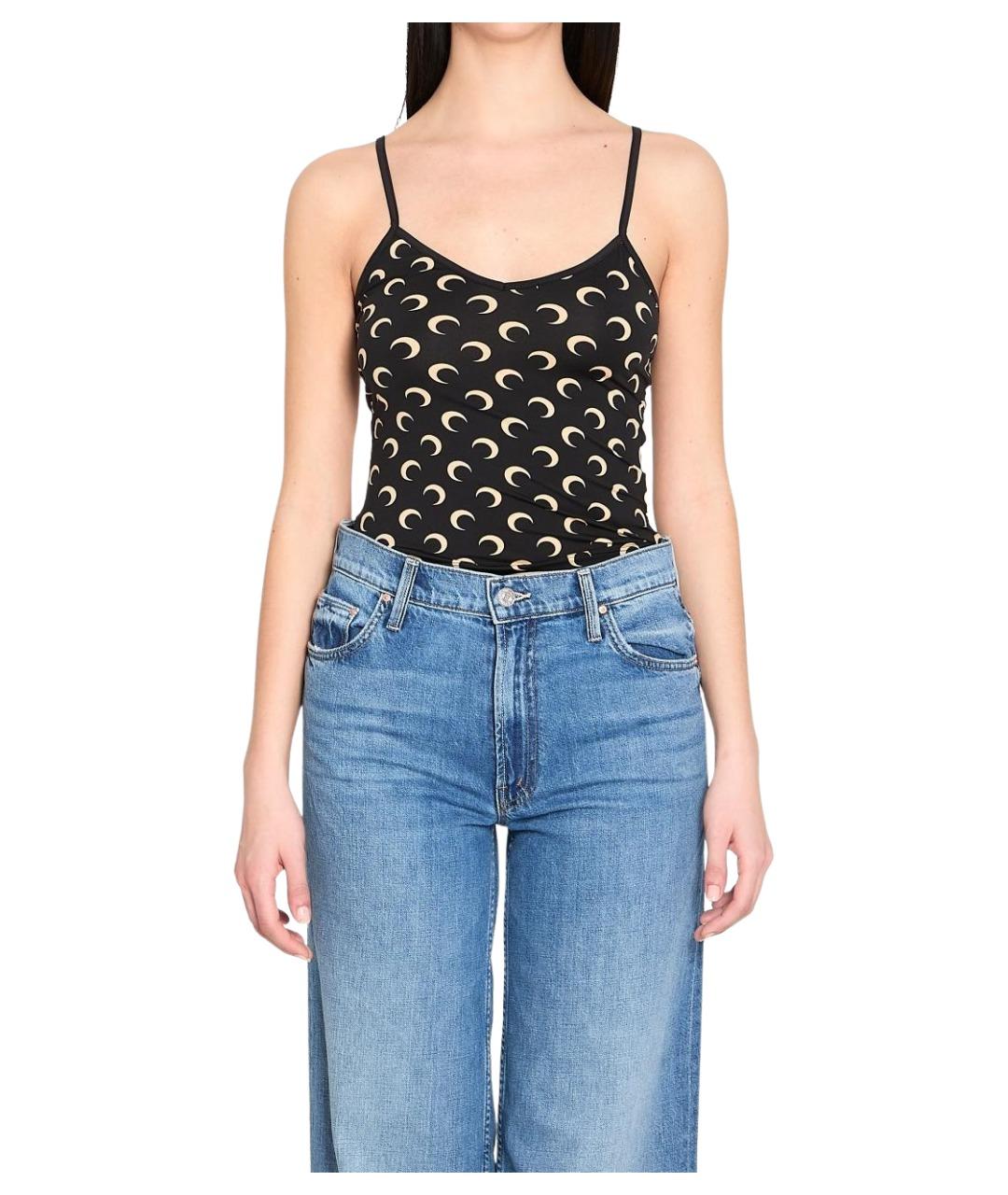 MARINE SERRE Черная полиэстеровая майка, фото 1