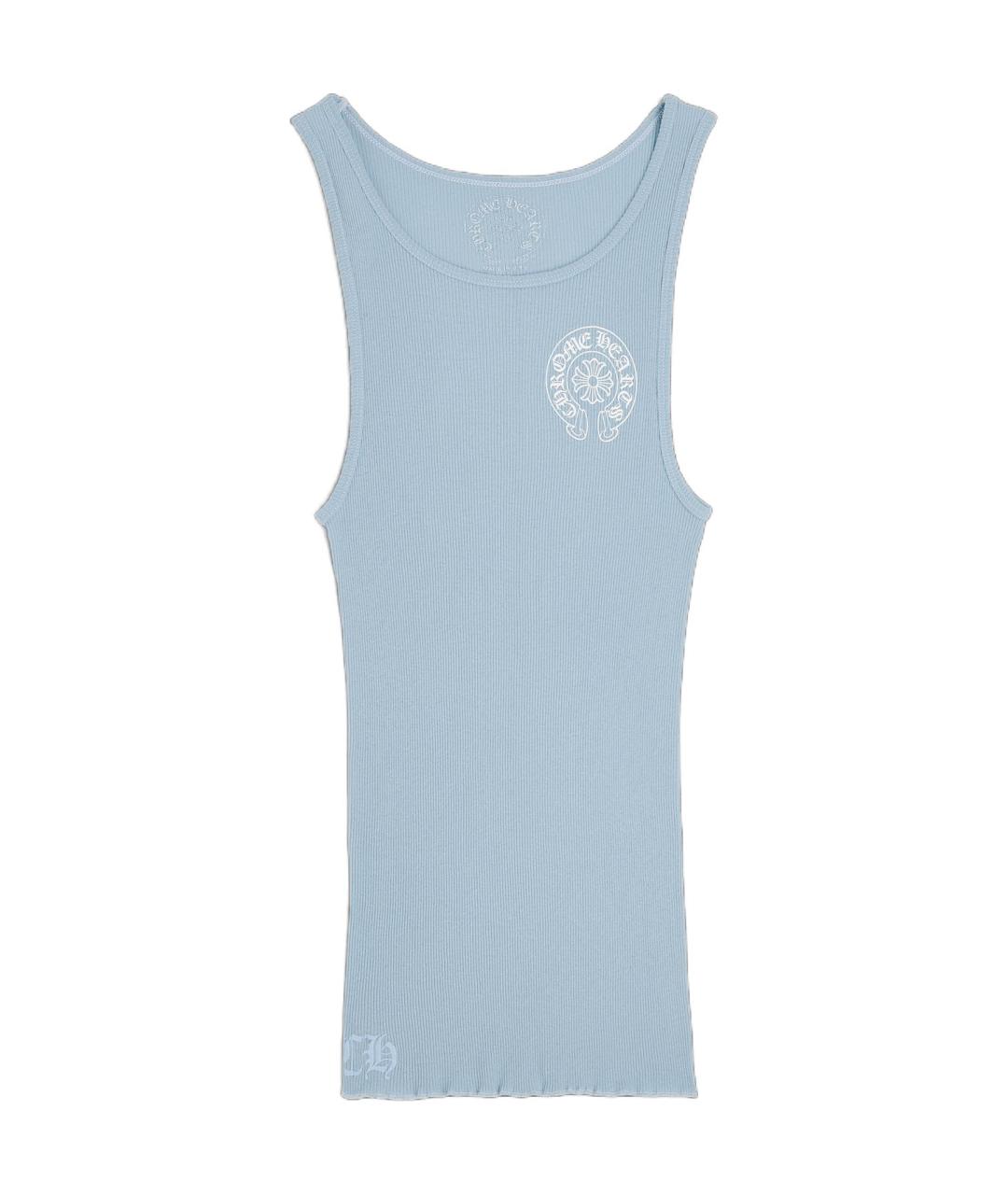 CHROME HEARTS Голубая хлопковая майка, фото 1