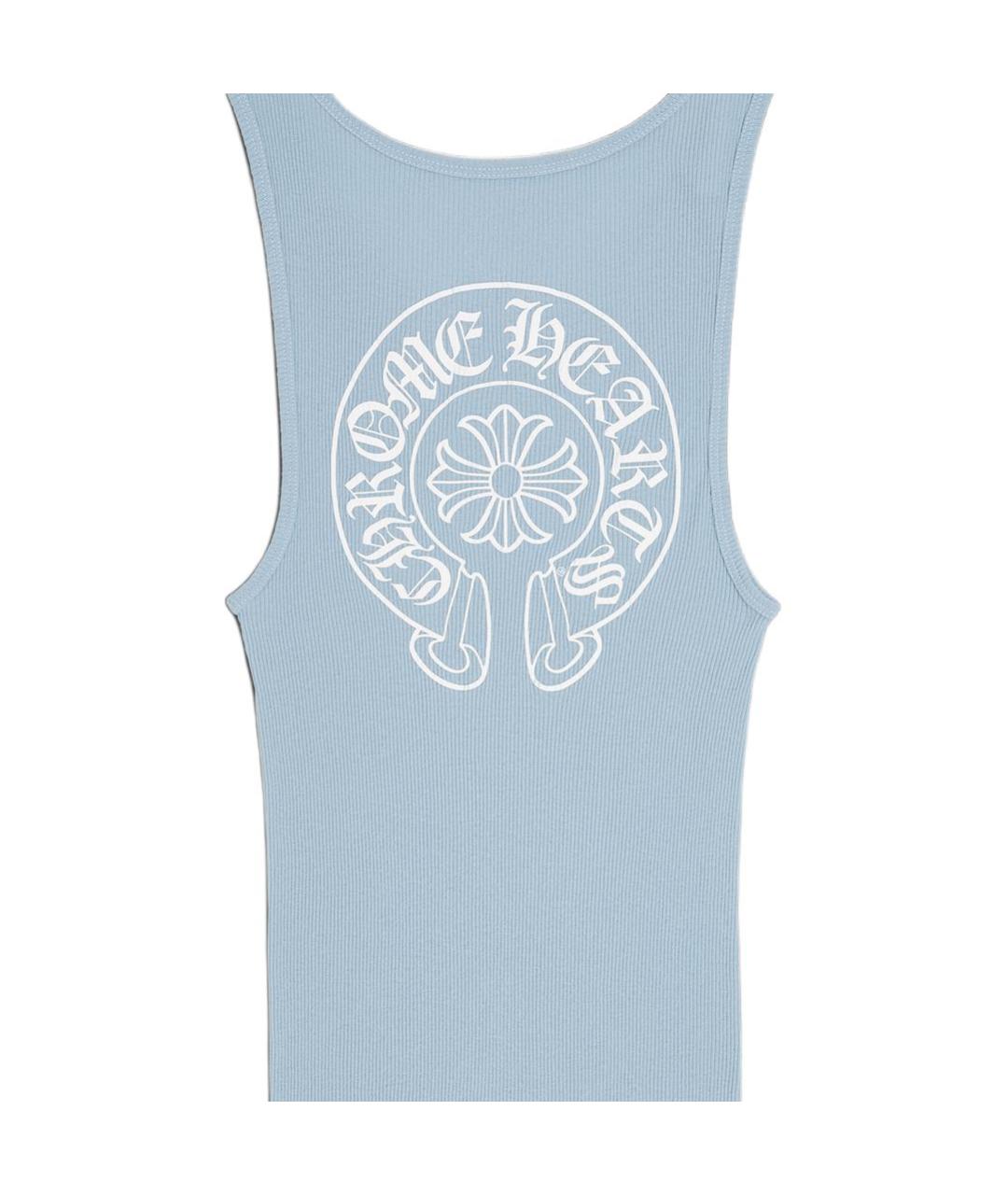 CHROME HEARTS Голубая хлопковая майка, фото 3