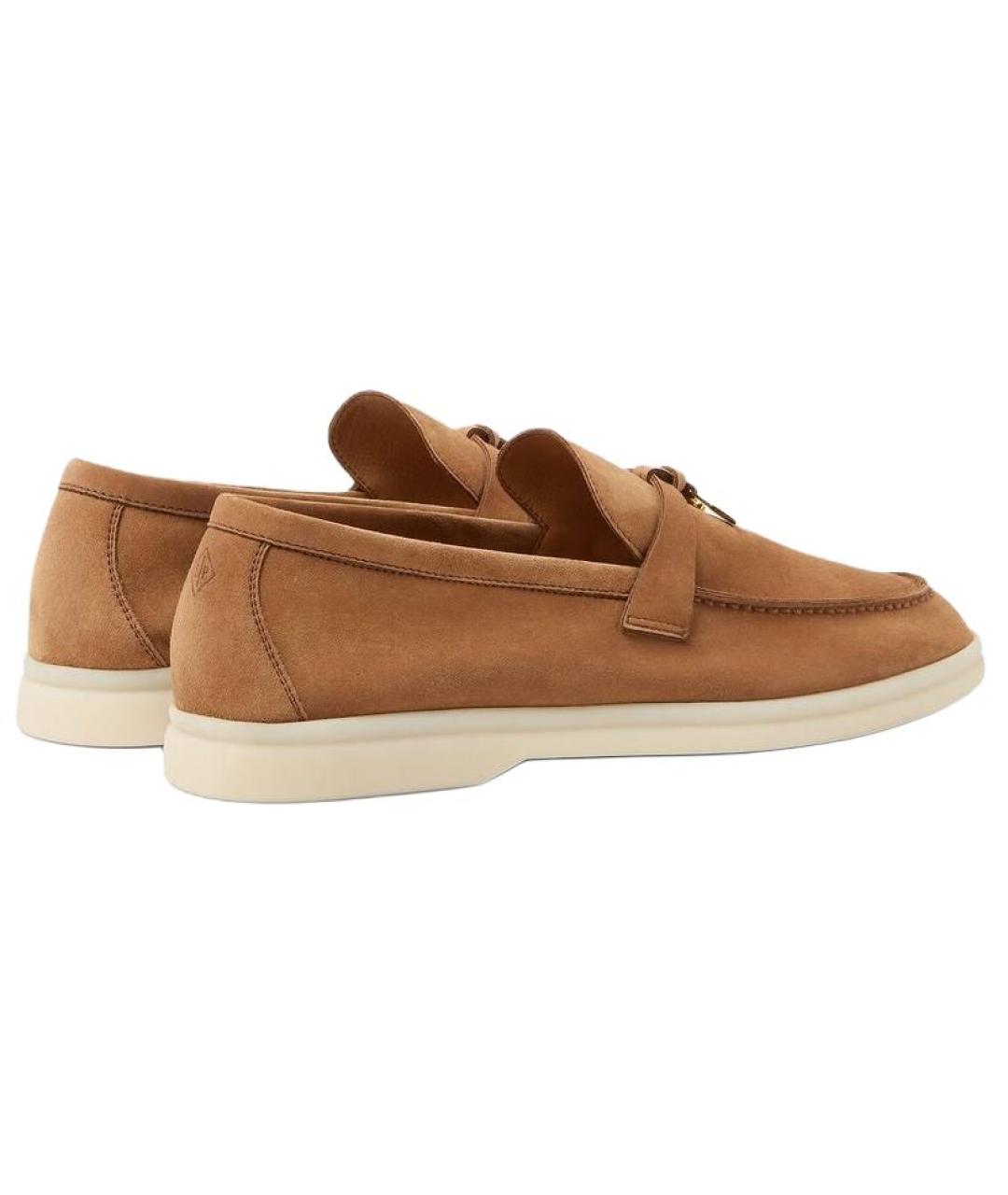 LORO PIANA Коричневые кожаные лоферы, фото 4