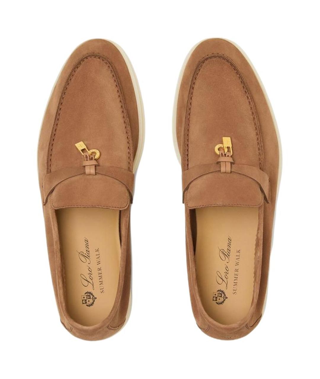 LORO PIANA Коричневые кожаные лоферы, фото 5