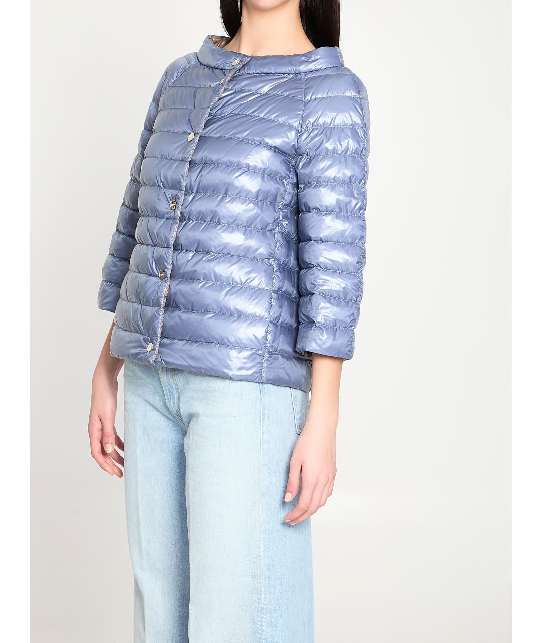 HERNO Голубая полиамидовая куртка, фото 2