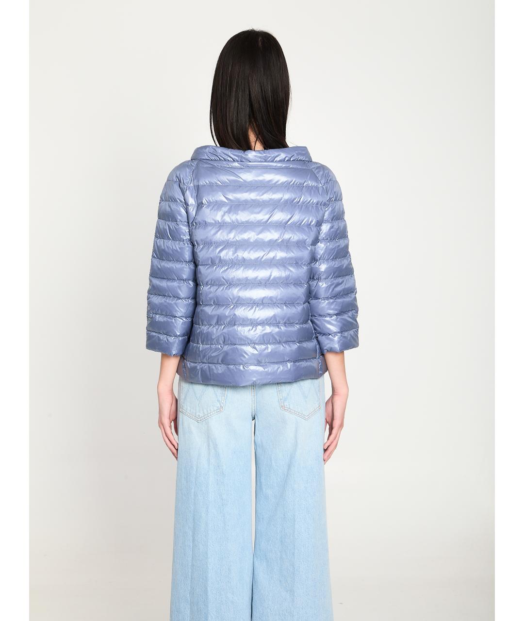 HERNO Голубая полиамидовая куртка, фото 4