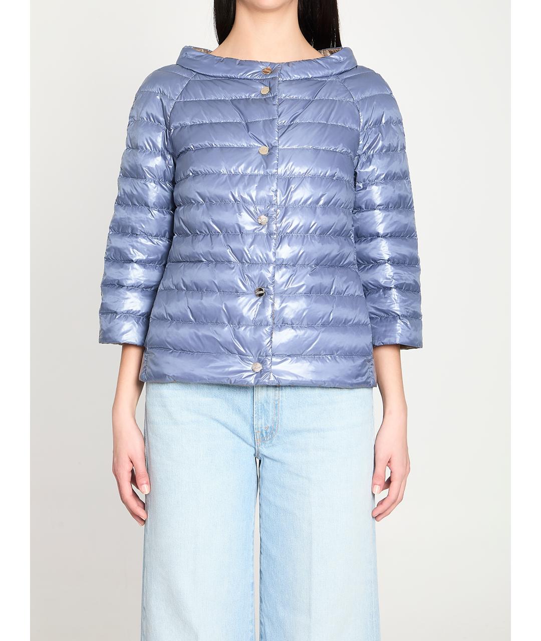 HERNO Голубая полиамидовая куртка, фото 6