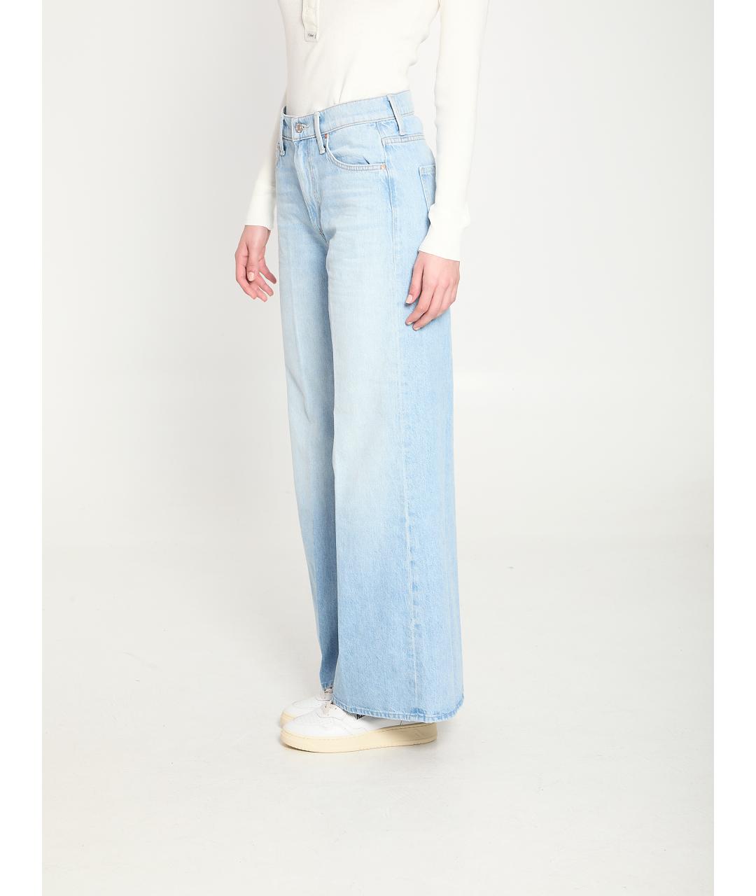 MOTHER Голубые хлопковые джинсы клеш, фото 2