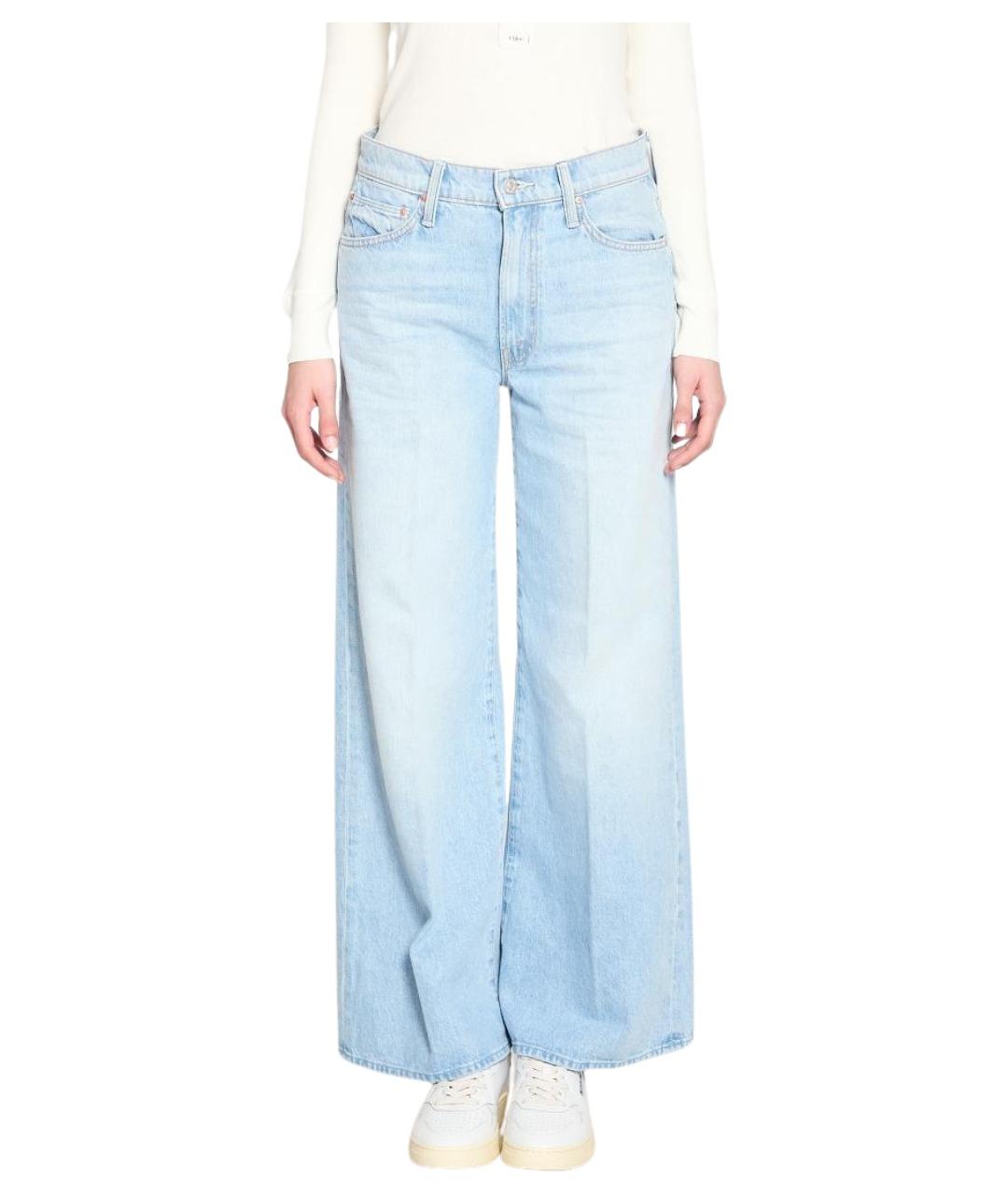 MOTHER Голубые хлопковые джинсы клеш, фото 1