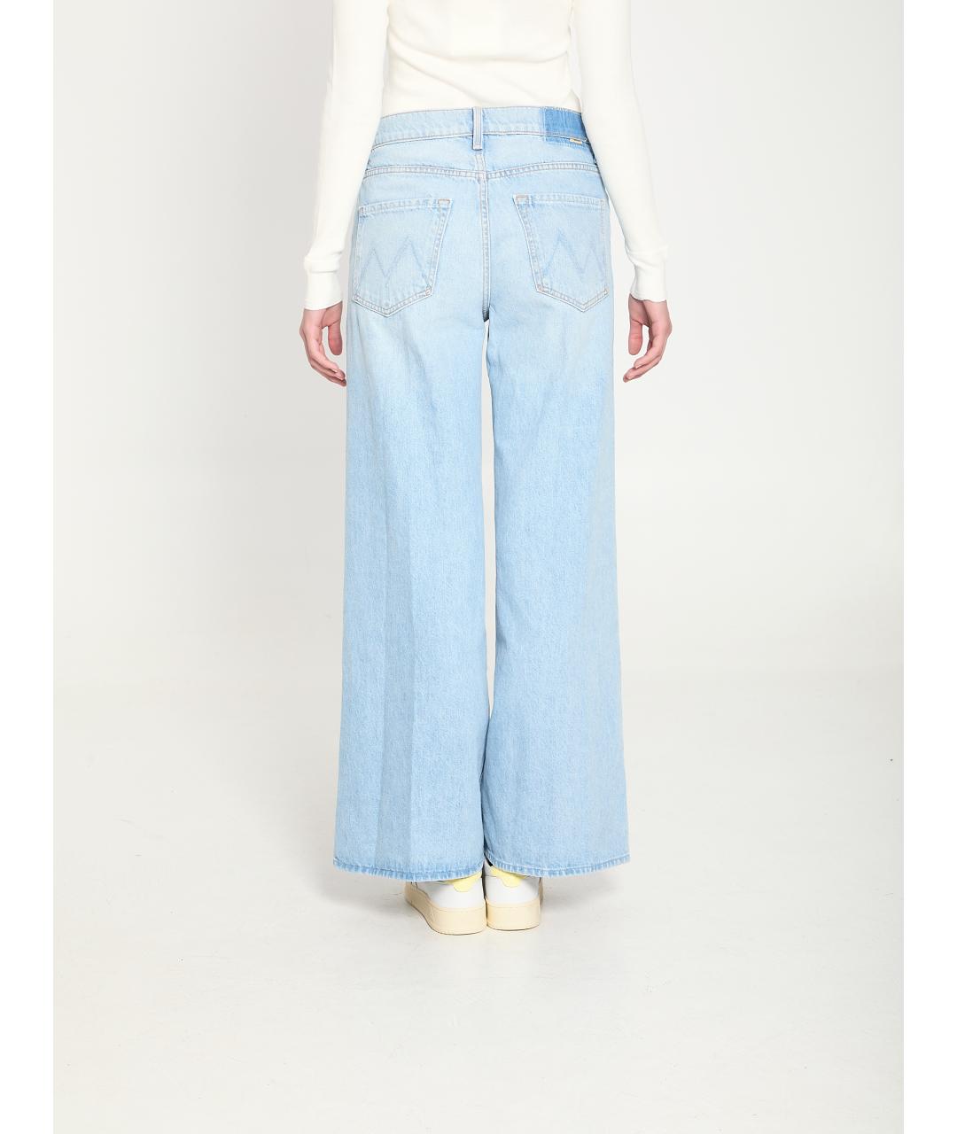 MOTHER Голубые хлопковые джинсы клеш, фото 4