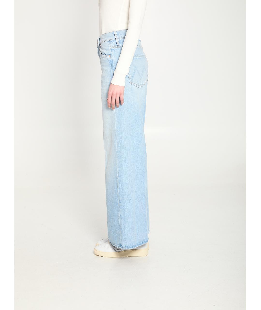 MOTHER Голубые хлопковые джинсы клеш, фото 3