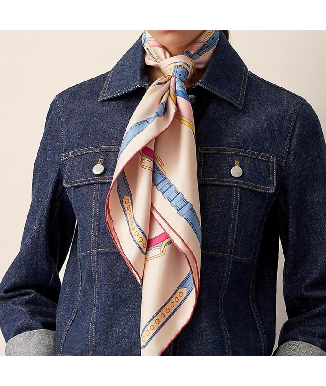 HERMES Мульти шелковый платок, фото 2