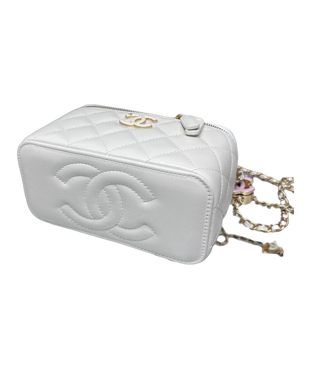 CHANEL Белая кожаная косметичка, фото 2