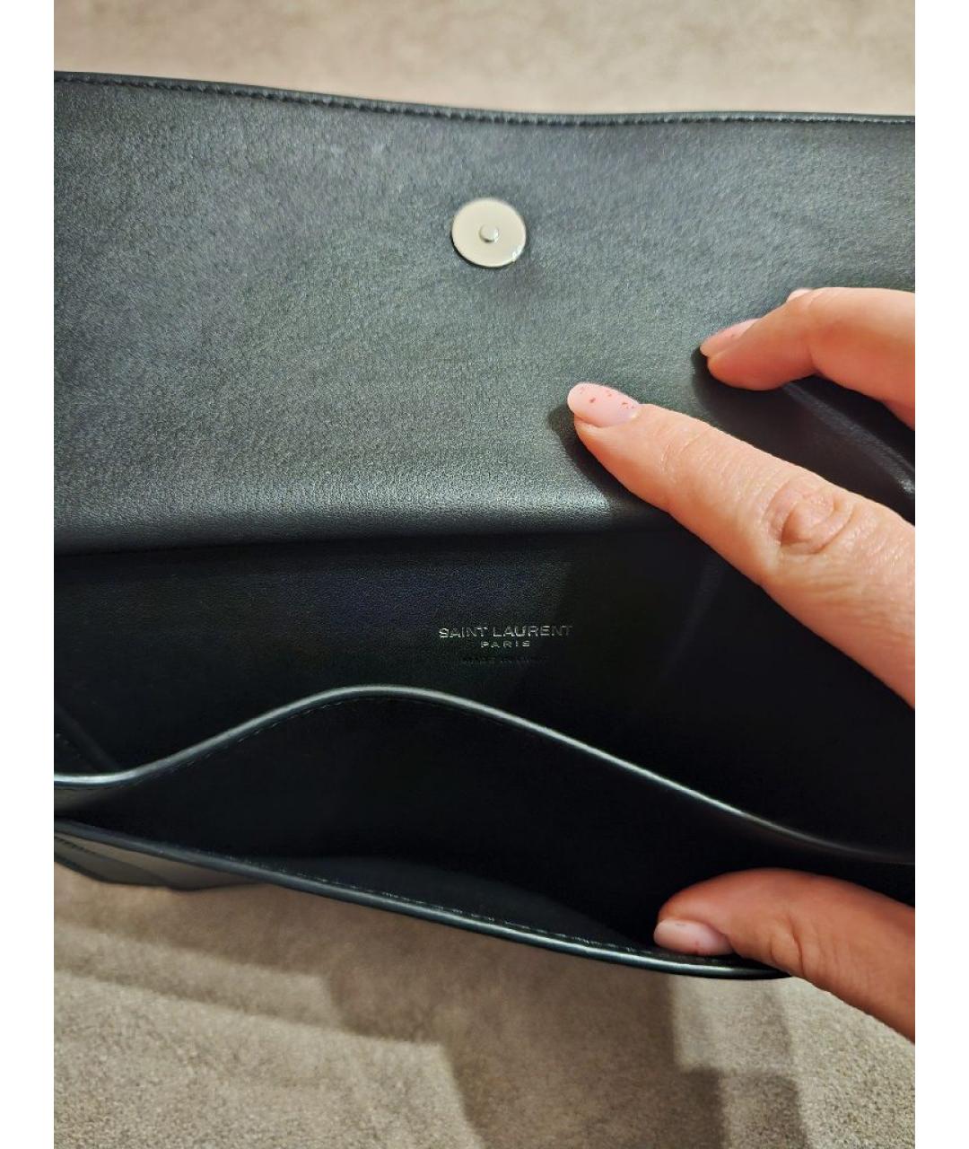 SAINT LAURENT Черная кожаная поясная сумка, фото 4